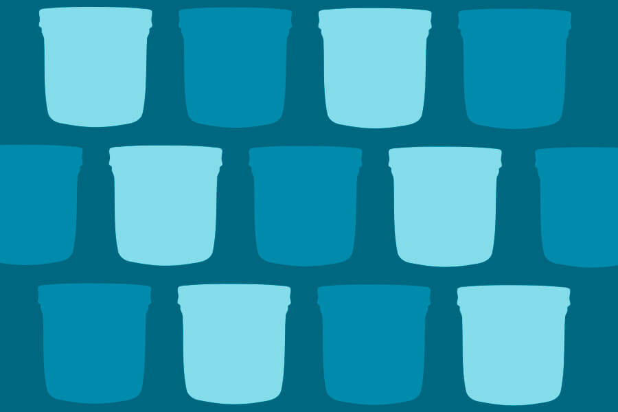 pattern of wide mouthed jars
