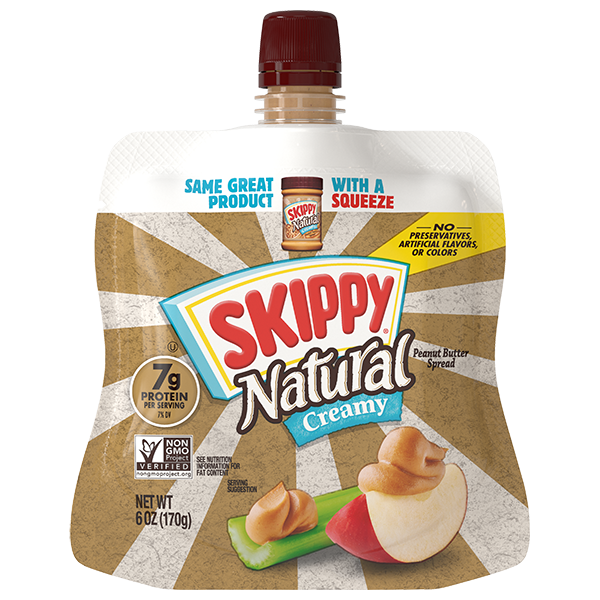 SKIPPY® Natural Peanut Butter Spread Squeeze Pack