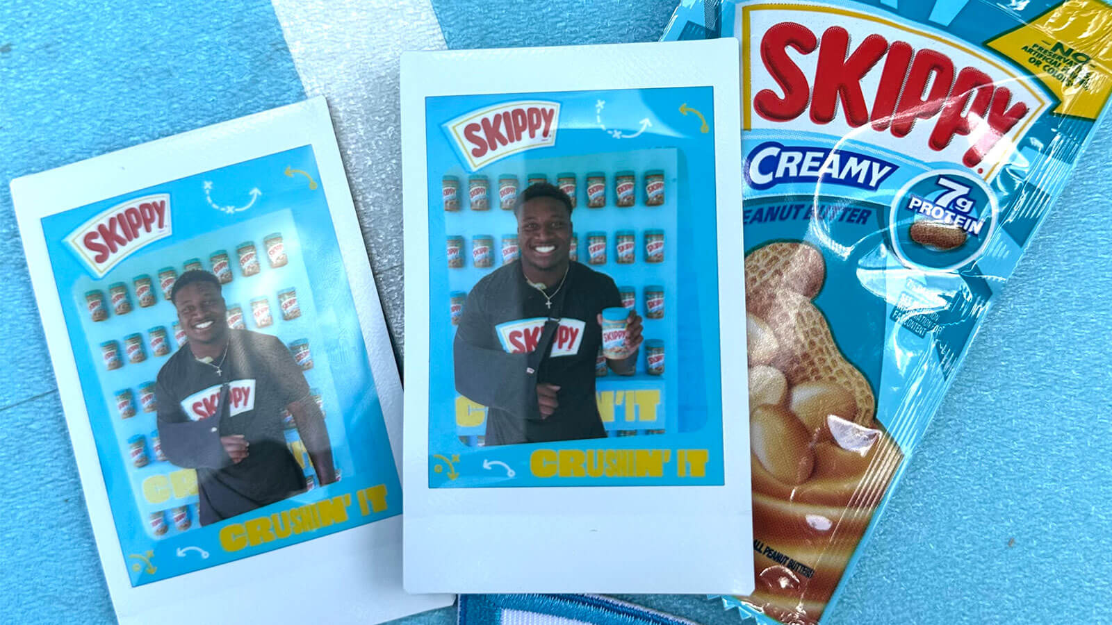 Crushin’ It Tour Jam Miller instant photos and a squeeze pack of peanut butter at University of Alabama