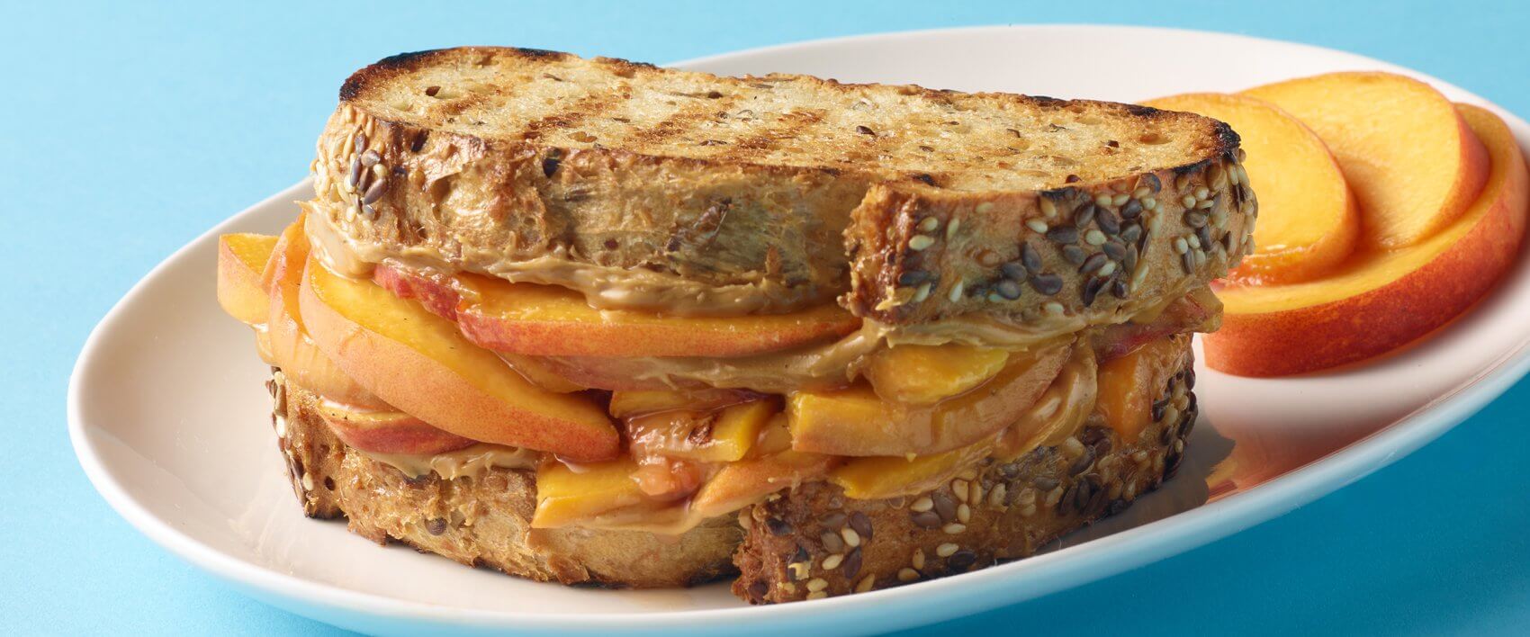 Grilled Peanut Butter and Peach Sandwiches — Skippy® Brand