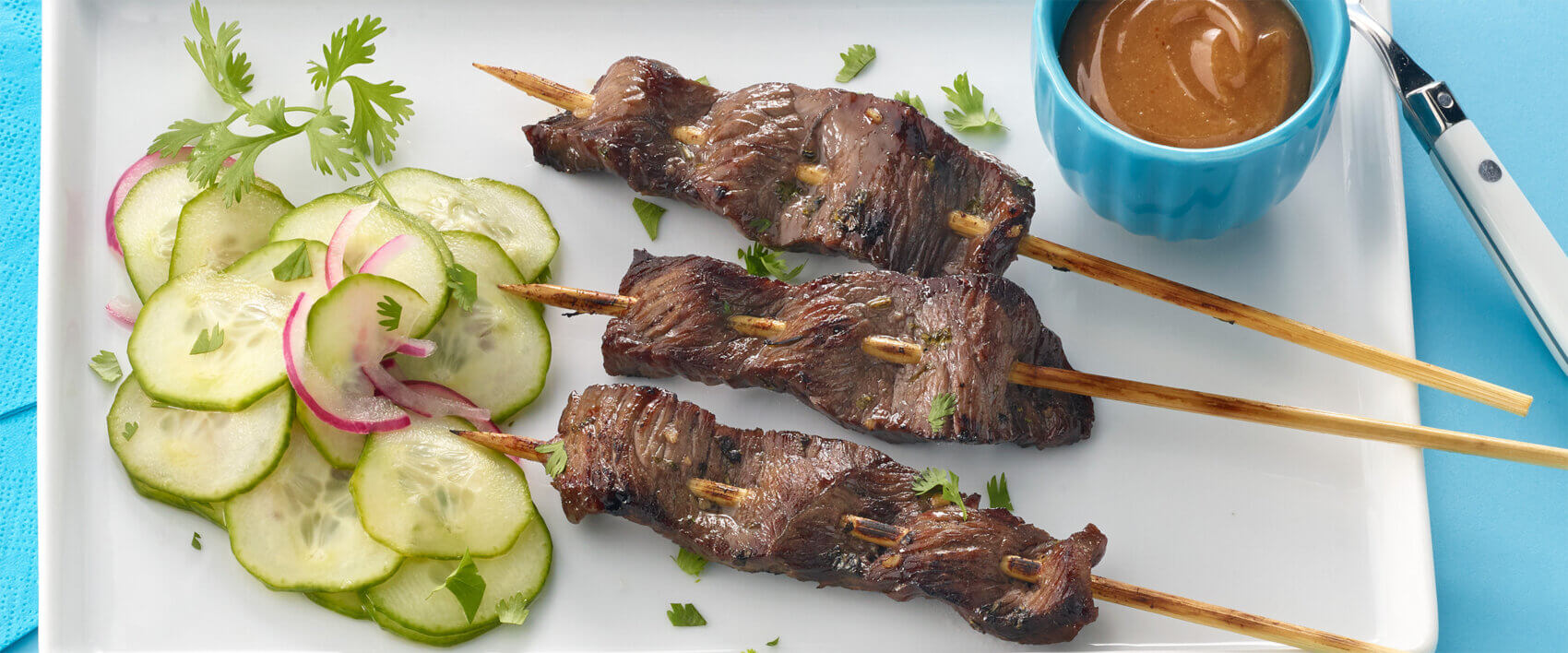 Grilled Beef Satay and Spicy Peanut Sauce — Skippy® Brand
