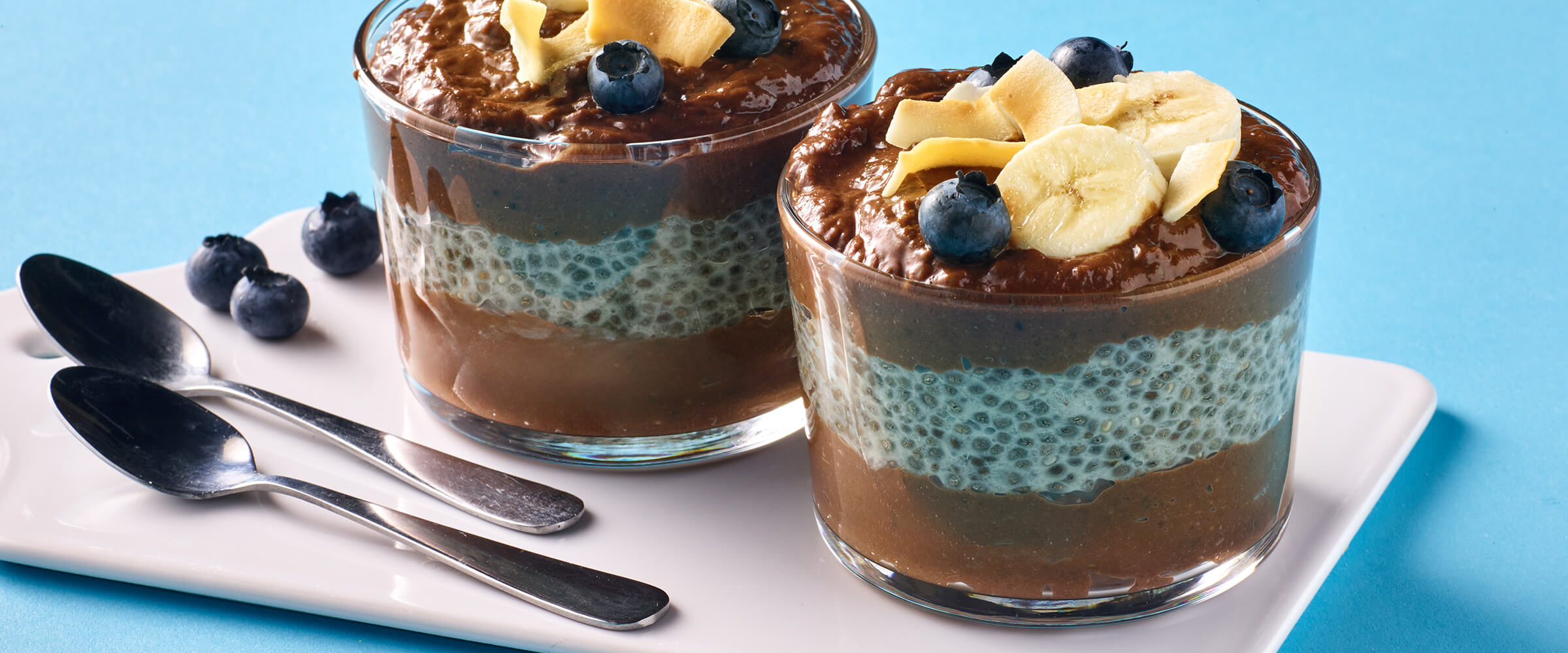 Chia Pudding Parfait on a white plate