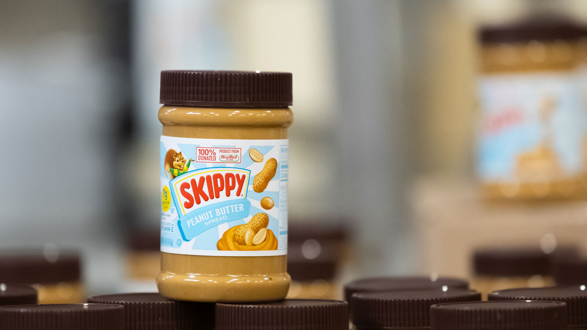 SKIPPY Peanut Butter Spread item in the production facility